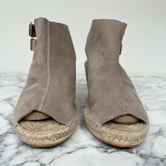 KANNA Tan Suede Wedge Buckle Espadrilles Slingback Platform Sandal US 8 EU 39 - Picture 3 of 12